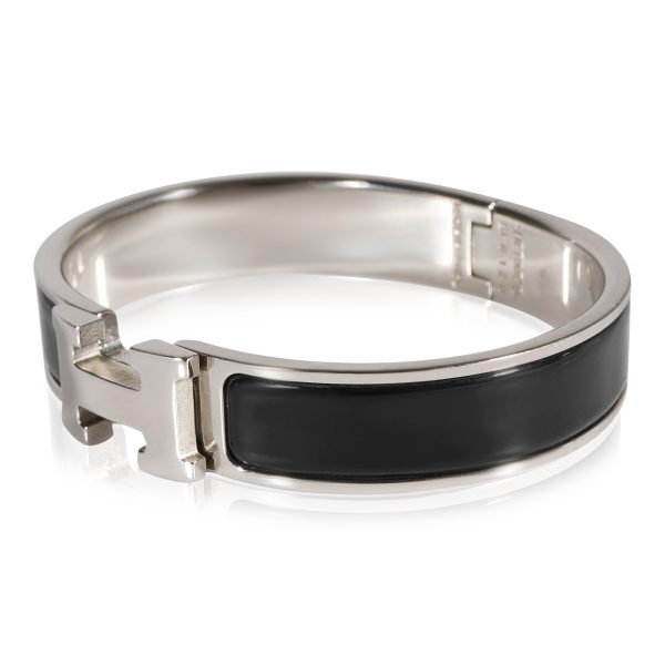 123208 sv 1ad0df83 b565 46c7 bb0f d1e361499d61 Hermès Plated Clic H Bracelet in Noir