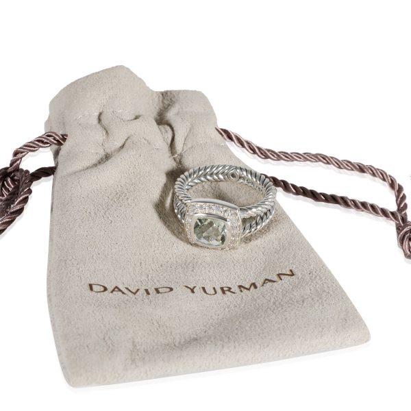 123209 box 3150527c b30a 4201 a13f a7c93dbff0d8 David Yurman Albion Prasiolite Diamond Ring in Sterling Silver 017