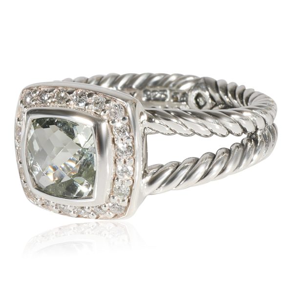 David Yurman David Yurman Albion Prasiolite Diamond Ring in Sterling Silver 017