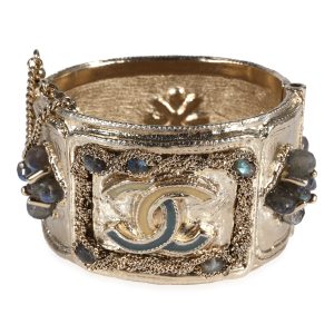 Chanel 2012 Autumn Collection Wide Bangle With Faceted Gemstones CC Logo Cart