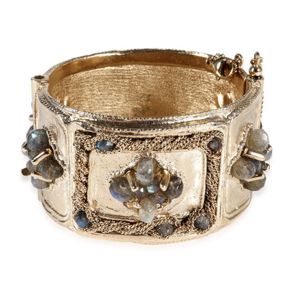 123218 pv 1a4941b8 df9b 4b84 8587 97ff222f416a Chanel 2012 Autumn Collection Wide Bangle With Faceted Gemstones CC Logo