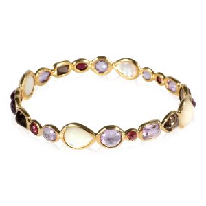 Ippolita Gelato Bangle With Multicolor Faceted Gemstones in 18K Yellow Gold Cart