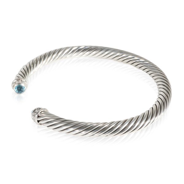 123300 sv e1d5d00e 8bba 4fc8 a878 c0ce468be261 David Yurman Cable Collection Topaz Diamond Bracelet in 925 Sterling Silver 007