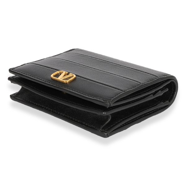 123416 bv f0210aa2 2c31 4a2c af39 eaa22434fab9 Valentino Black Leather VLogo Card Holder Wallet