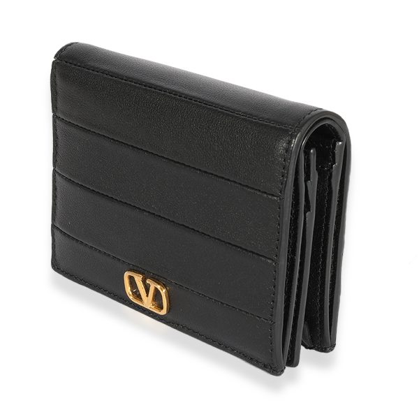 123416 sv 5348fe67 be98 4870 8e7c 14dac0cb2610 Valentino Black Leather VLogo Card Holder Wallet