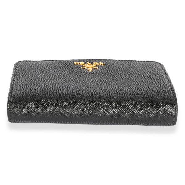 123425 stamp e99d7f11 705e 4e7f 95d8 5df78a00bd6e Prada Black Saffiano French Wallet