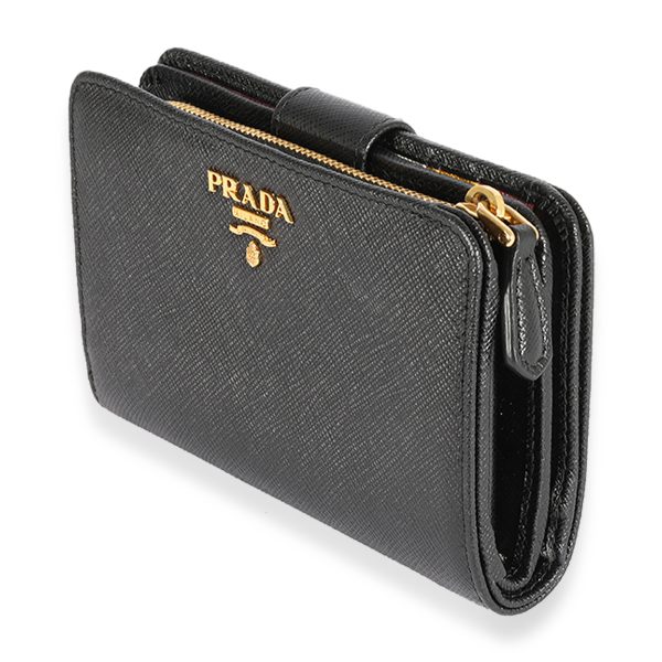 123425 sv 95b38bb1 2f74 4406 b4ce 05b642257fd3 Prada Black Saffiano French Wallet