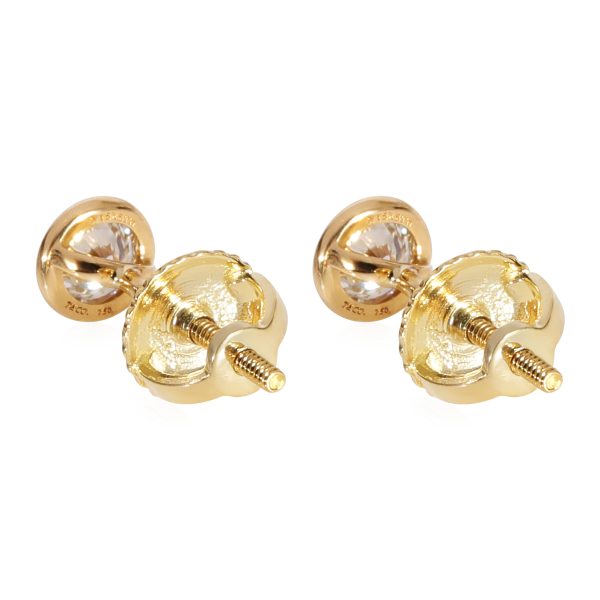 123494 bv Tiffany Co Elsa Peretti Diamond Earrings in 18k Yellow Gold 034 CTW