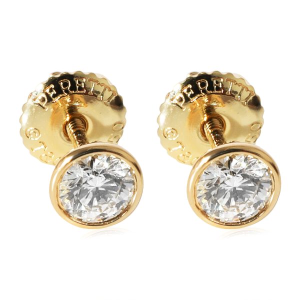 Tiffany Co Elsa Peretti Diamond Earrings in 18k Yellow Gold 034 CTW Tiffany Co Elsa Peretti Diamond Earrings in 18k Yellow Gold 034 CTW