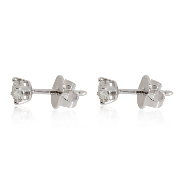 123530 sv Tiffany Co Diamond Stud Earring in 950 Platinum 031 CTW