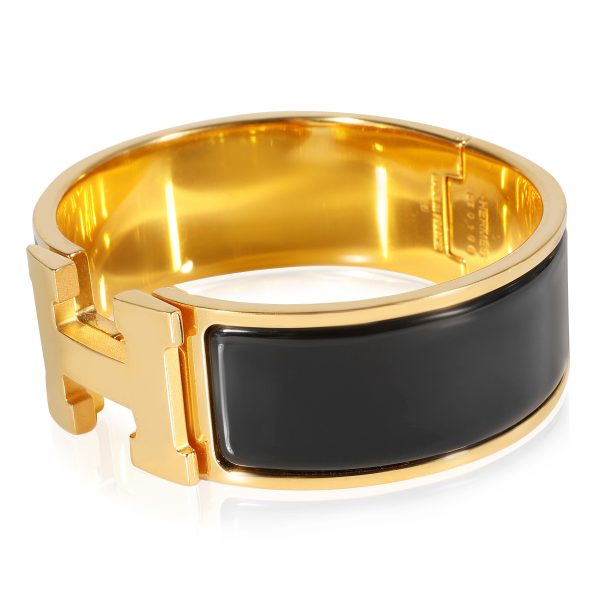 123601 sv Hermès Clic Clac Bracelet in Noir