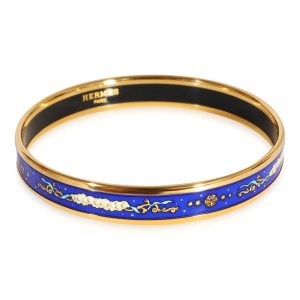 Hermès Plated Bracelet with Blue Gold Enamel Cart