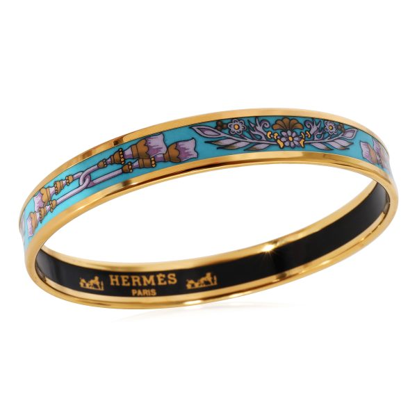 123637 av 7fb8c58c a64b 4fac adf6 05c60fc4eefb Hermès Plated Enamel Narrow Bangle with Tassel Design 9mm 67MM