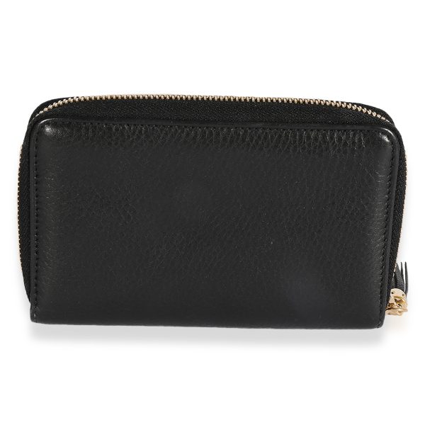 123706 pv Gucci Black Pebbled Leather Soho Zip Around Wallet