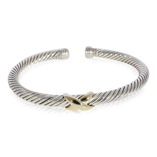 David Yurman Cable Collection X Bangle in 14k Yellow GoldSterling Silver David Yurman Cable Collection X Bangle in 14k Yellow GoldSterling Silver