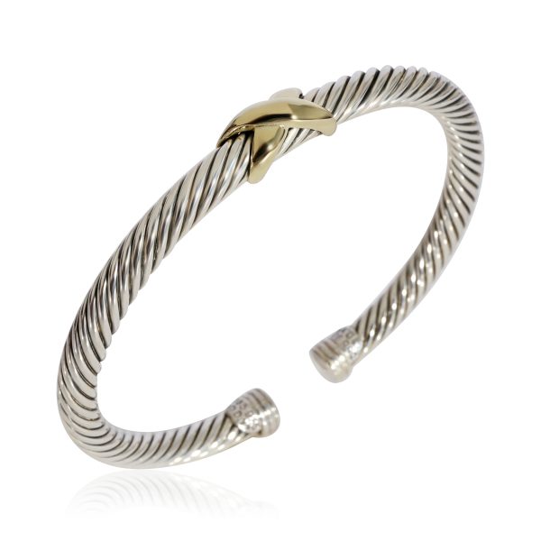 123850 pv David Yurman Cable Collection X Bangle in 14k Yellow GoldSterling Silver