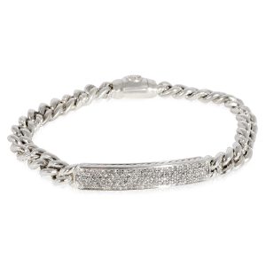 David Yurman Diamond ID Bracelet in 925 Sterling Silver 06 CTW Louis Vuitton OnTheGo PM Monogram Implant Black Noir