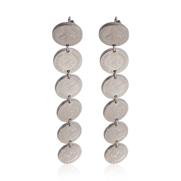 Gucci Metallic Coin Drop Earrings in 925 Sterling Silver Gucci Metallic Coin Drop Earrings in 925 Sterling Silver