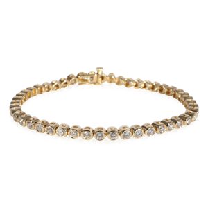 Bezel Set Diamond Tennis Bracelet in 14k Yellow Gold 333 CTW Chanel Matelasse Chain Shoulder Bag Black