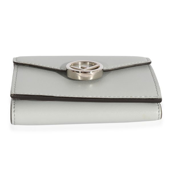 123994 stamp Fendi Gray Smooth Calfskin Micro Trifold Wallet