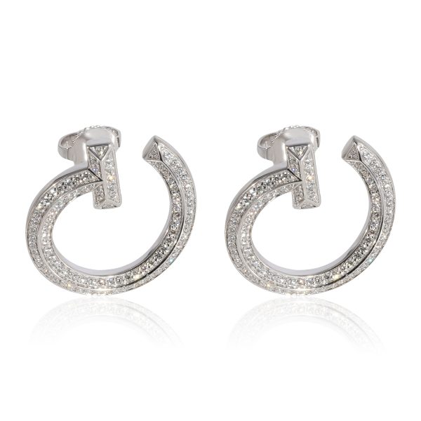 Tiffany Co T Open Hoop Diamond Earrings in 18k White Gold 048 CTW Tiffany Co T Open Hoop Diamond Earrings in 18k White Gold 048 CTW