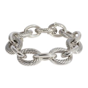 David Yurman Oval Link Bracelet in 925 Sterling Silver David Yurman Cable Diamond X Bracelet in 14K Yellow Gold 025 CTW