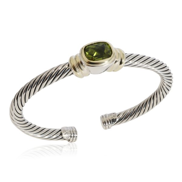 124037 bv David Yurman Noblesse Cuff Peridot Bracelet in 14K Yellow GoldSterling Silver