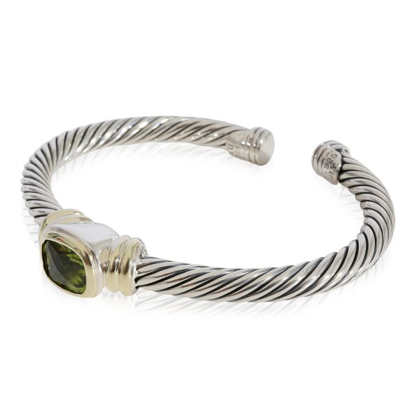 124037 sv David Yurman Noblesse Cuff Peridot Bracelet in 14K Yellow GoldSterling Silver