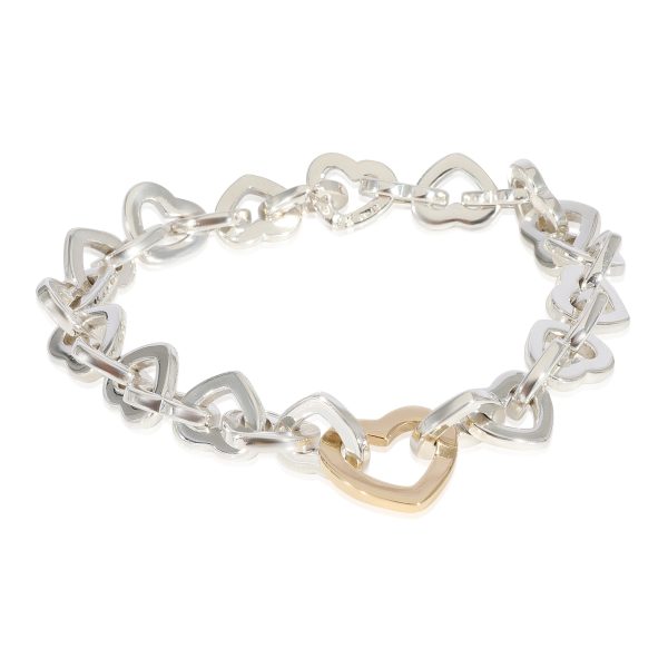 124133 sv 4438e3b1 e422 47f9 9b40 93f662e31f56 Tiffany Co Heart Link Bracelet in 18k Yellow GoldSterling Silver