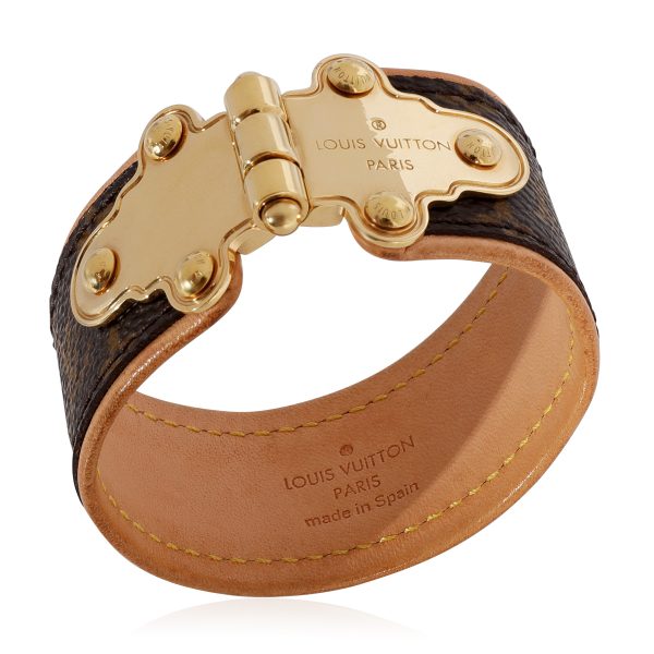 124217 av d7491976 c2e3 4763 8dbf 9bc9a648dd6d Gold Tone Louis Vuitton Monogram Save It Bracelet