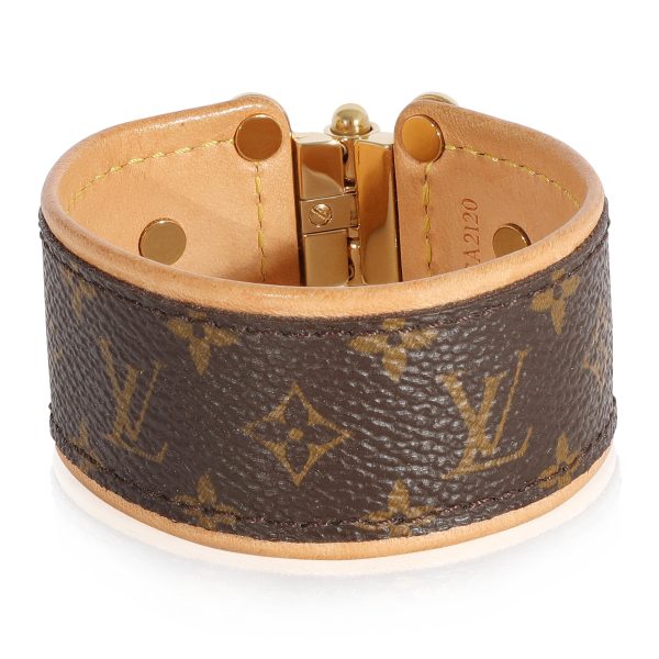 124217 pv 81d865d6 bf77 4528 a253 a42aeb356c0c Gold Tone Louis Vuitton Monogram Save It Bracelet