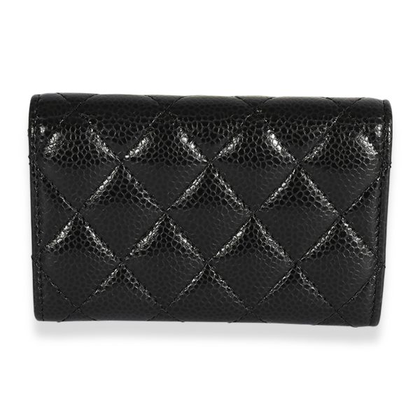 124239 pv c9206227 4cbf 4fb0 ad85 e22148c531f3 Chanel Black Quilted Caviar Flap Card Holder Wallet