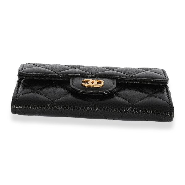 124239 stamp d0a0e6b8 a0a4 43cb be79 ba81be0656fe Chanel Black Quilted Caviar Flap Card Holder Wallet