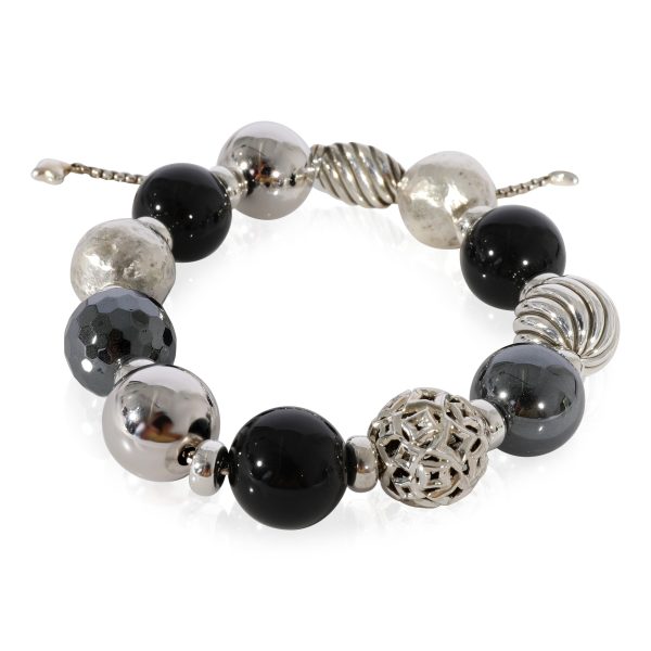 David Yurman Hematite Onyx Elements Bracelet in Sterling Silver David Yurman Hematite Onyx Elements Bracelet in Sterling Silver