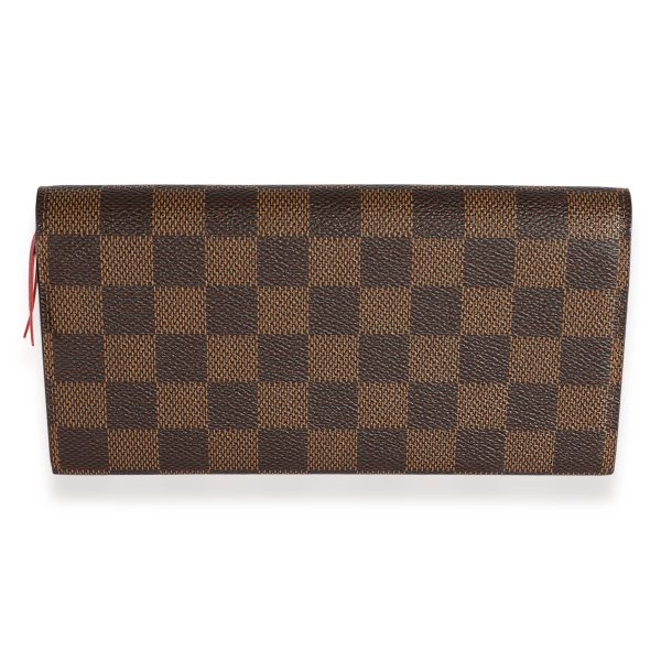 124256 pv e3db3b04 0c7b 44f8 81a6 668a7c89015c Louis Vuitton Damier Ebene Red Leather Emilie Wallet