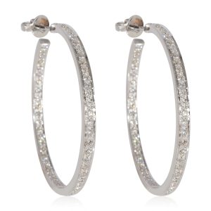 Diamond Hoop Earring in 18k White Gold 104 CTW Louis Vuitton Bella Shoulder Handbag Monogram Mahina Metallic Gray