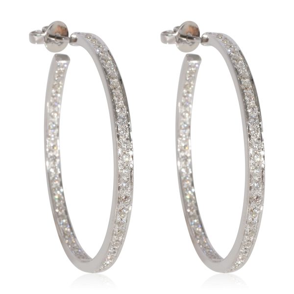 Diamond Hoop Earring in 18k White Gold 104 CTW Diamond Hoop Earring in 18k White Gold 104 CTW