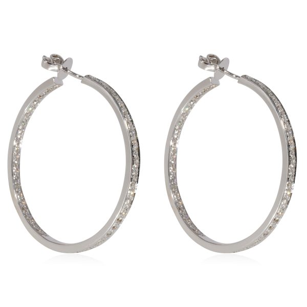 124278 sv Diamond Hoop Earring in 18k White Gold 104 CTW