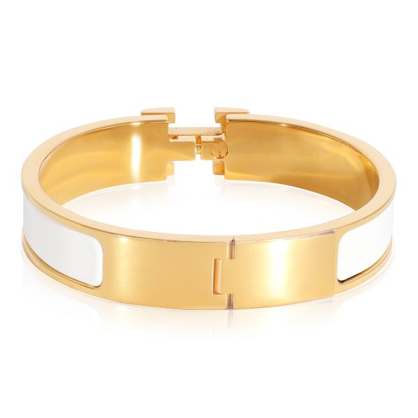 124294 av Hermès Clic H Bracelet in Blanc