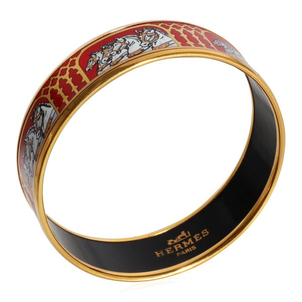 124299 pv 79e76f63 4fdf 40a3 833a 457c9649d898 Hermès Wide Red Gold Bracelet with Four Horses in Profile