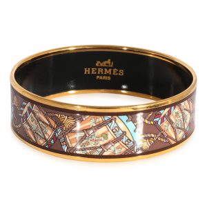 Hermès Plated Taupe Les Tambours Wide Enamel Bracelet Louis Vuitton Totally MM Damier Toal Tote Bag Brown
