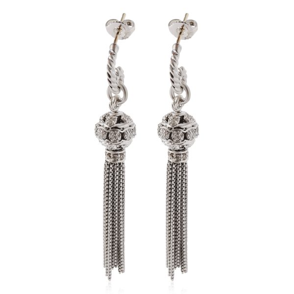 David Yurman Diamond Tassel Earrings in Sterling Silver 05 CTW David Yurman Diamond Tassel Earrings in Sterling Silver 05 CTW