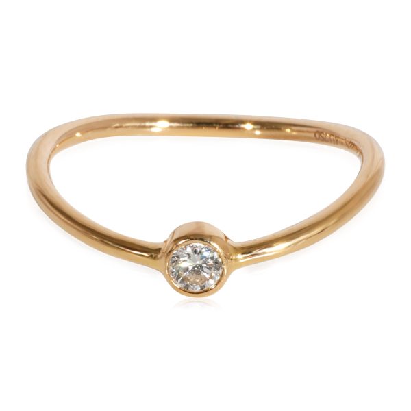 Tiffany Co Elsa Peretti Wave Diamond Ring in 18K Yellow Gold 006 CTW Tiffany Co Elsa Peretti Wave Diamond Ring in 18K Yellow Gold 006 CTW