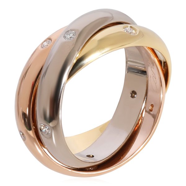 124344 av Cartier Trinity Ring with Diamonds in 18K 3 Tone Gold 019 CTW