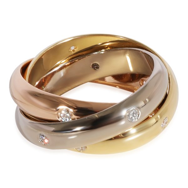 124344 bv Cartier Trinity Ring with Diamonds in 18K 3 Tone Gold 019 CTW