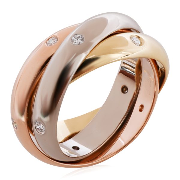 124344 pv Cartier Trinity Ring with Diamonds in 18K 3 Tone Gold 019 CTW