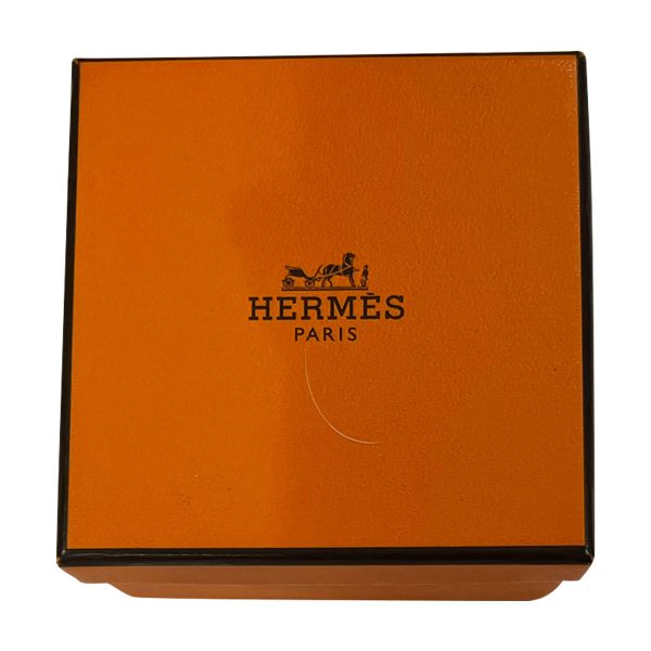 124380 box Gold Tone Hermès Printed Black Enamel Bracelet