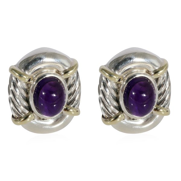 David Yurman Amethyst Renaissance Cable Two Tone Earrings David Yurman Amethyst Renaissance Cable Two Tone Earrings