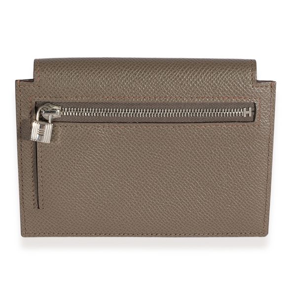 124424 pv Hermès Etain Epsom Kelly Pocket Compact Wallet