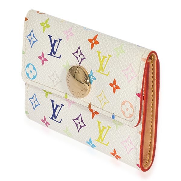 124458 sv Louis Vuitton x Takashi Murakami White Monogram Multicolore Card Holder